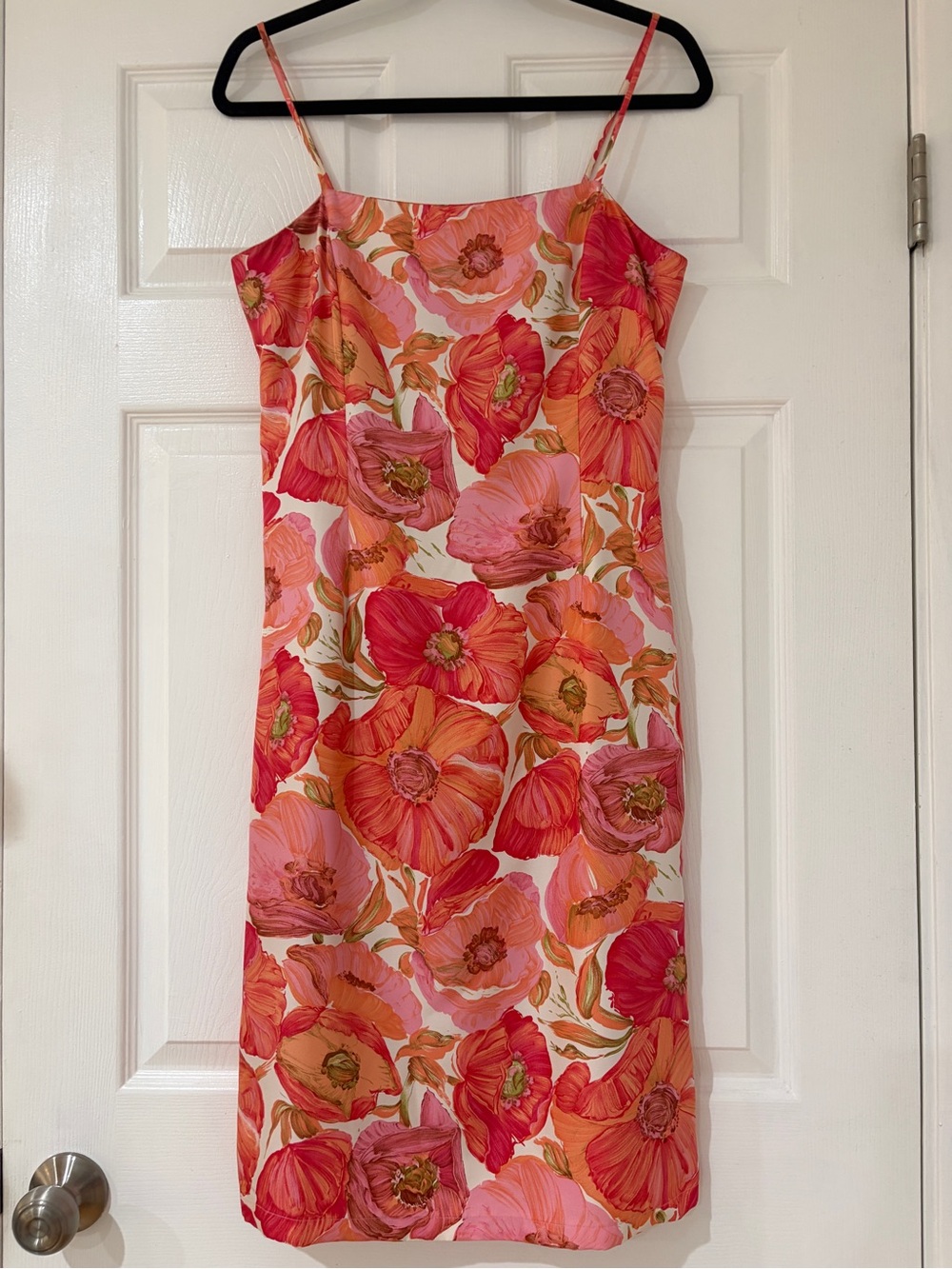 Ann Taylor Floral Midi Dress in Red, Pink, Orange - Picture 8 of 8